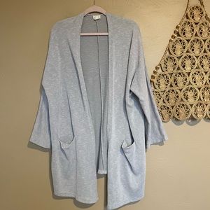 DONNI Ribbed Long Open Cardigan with Pockets, One Size Fits Most
